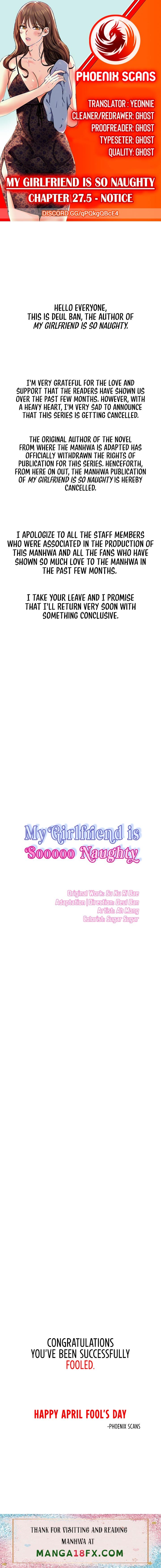My girlfriend is so naughty - Chapter 27.5 Page 1